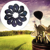 Maxbell 10Pcs Golf Iron Club Head Covers Waterproof Headcovers Black Dazzling Laser - Aladdin Shoppers