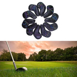 Maxbell 10Pcs Golf Iron Club Head Covers Waterproof Headcovers Black Dazzling Laser - Aladdin Shoppers