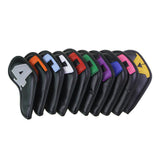 Maxbell 10Pcs Golf Iron Club Head Covers Waterproof Headcovers Black Colorful - Aladdin Shoppers