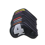 Maxbell 10Pcs Golf Iron Club Head Covers Waterproof Headcovers Black Colorful - Aladdin Shoppers