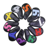 Maxbell 10Pcs Golf Iron Club Head Covers Waterproof Headcovers Black Colorful - Aladdin Shoppers