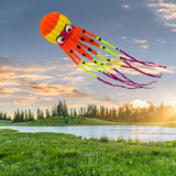 Maxbell Large Octopus Kite Single Line Long Tail for Kids Adults Beach Park Orange - Aladdin Shoppers