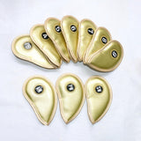 Maxbell 10Pcs Golf Club Iron Head Cover Protector Waterproof for Main Iron Clubs gold - Aladdin Shoppers