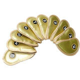 Maxbell 10Pcs Golf Club Iron Head Cover Protector Waterproof for Main Iron Clubs gold - Aladdin Shoppers