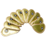 Maxbell 10Pcs Golf Club Iron Head Cover Protector Waterproof for Main Iron Clubs gold - Aladdin Shoppers