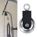 Maxbell Solid Pulley Block Gym Equipment Hanging Lifting Rope Fitness Mute Swivel Silver 73mm - Aladdin Shoppers