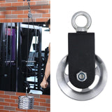 Maxbell Solid Pulley Block Gym Equipment Hanging Lifting Rope Fitness Mute Swivel Silver 73mm - Aladdin Shoppers