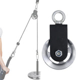 Maxbell Solid Pulley Block Gym Equipment Hanging Lifting Rope Fitness Mute Swivel Silver 73mm - Aladdin Shoppers