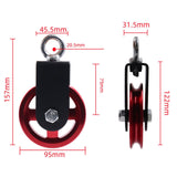 Maxbell Solid Pulley Block Gym Equipment Hanging Lifting Rope Fitness Mute Swivel Red 95mm - Aladdin Shoppers