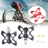 Maxbell Bike Flat Platform Pedals Mountain Bicycle Cycle 9/16'' Parts Black - Aladdin Shoppers