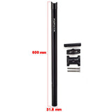 Maxbell Bicycle Seatpost Adjustable Support Stem Plum Shaped Tubing for Folding Bike Black 31.8x600mm - Aladdin Shoppers