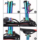 Maxbell Bicycle Seatpost Adjustable Support Stem Plum Shaped Tubing for Folding Bike Silver 31.8x600mm - Aladdin Shoppers