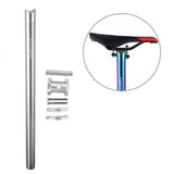 Maxbell Bicycle Seatpost Adjustable Support Stem Plum Shaped Tubing for Folding Bike Silver 31.8x600mm - Aladdin Shoppers