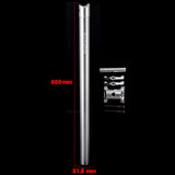 Maxbell Bicycle Seatpost Adjustable Support Stem Plum Shaped Tubing for Folding Bike Silver 31.8x600mm - Aladdin Shoppers