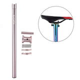 Maxbell Bicycle Seatpost Adjustable Support Stem Plum Shaped Tubing for Folding Bike Titanium 33.9x600mm - Aladdin Shoppers
