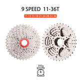 Maxbell Bike Cassette Sprocket Bicycle Freewheel 11-36T for Road Bike 9 speed 11-36T - Aladdin Shoppers