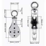Maxbell Stainless Steel Pulley Single Wheel Swivel Lifting Rope Pulley Block 1PC - Aladdin Shoppers