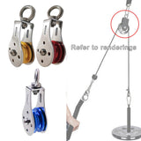 Maxbell Lifting Rope Pulley Block Swivel Hanging Wire Towing Wheel Heavy Duty Red - Aladdin Shoppers