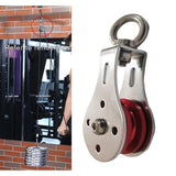 Maxbell Lifting Rope Pulley Block Swivel Hanging Wire Towing Wheel Heavy Duty Red - Aladdin Shoppers