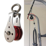 Maxbell Lifting Rope Pulley Block Swivel Hanging Wire Towing Wheel Heavy Duty Red - Aladdin Shoppers