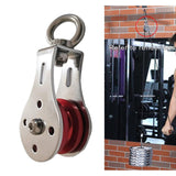 Maxbell Lifting Rope Pulley Block Swivel Hanging Wire Towing Wheel Heavy Duty Red - Aladdin Shoppers