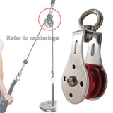 Maxbell Lifting Rope Pulley Block Swivel Hanging Wire Towing Wheel Heavy Duty Red - Aladdin Shoppers