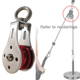 Maxbell Lifting Rope Pulley Block Swivel Hanging Wire Towing Wheel Heavy Duty Red - Aladdin Shoppers