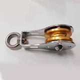Maxbell Lifting Rope Pulley Block Swivel Hanging Wire Towing Wheel Heavy Duty Gold - Aladdin Shoppers