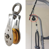 Maxbell Lifting Rope Pulley Block Swivel Hanging Wire Towing Wheel Heavy Duty Gold - Aladdin Shoppers