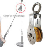 Maxbell Lifting Rope Pulley Block Swivel Hanging Wire Towing Wheel Heavy Duty Gold - Aladdin Shoppers