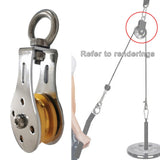 Maxbell Lifting Rope Pulley Block Swivel Hanging Wire Towing Wheel Heavy Duty Gold - Aladdin Shoppers