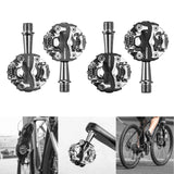 Maxbell Double Platform Bicycle Pedals Dual Compatible with Shimano SPD BMX MTB Black - Aladdin Shoppers