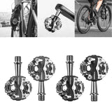 Maxbell Double Platform Bicycle Pedals Dual Compatible with Shimano SPD BMX MTB Black - Aladdin Shoppers