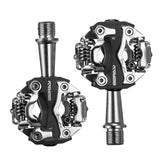 Maxbell Double Platform Bicycle Pedals Dual Compatible with Shimano SPD BMX MTB Black - Aladdin Shoppers