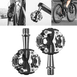 Maxbell Double Platform Bicycle Pedals Dual Compatible with Shimano SPD BMX MTB Black - Aladdin Shoppers