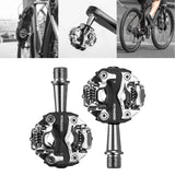 Maxbell Double Platform Bicycle Pedals Dual Compatible with Shimano SPD BMX MTB Black - Aladdin Shoppers