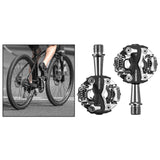 Maxbell Double Platform Bicycle Pedals Dual Compatible with Shimano SPD BMX MTB Black - Aladdin Shoppers