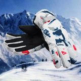 Maxbell Winter Cycling Gloves Anti-Slip Elastic Cuff for Bicycle Bike Red White - Aladdin Shoppers