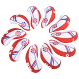 Maxbell 10Pcs Golf Iron Covers Set Club Headcovers Cloth Driver Red White Protector - Aladdin Shoppers