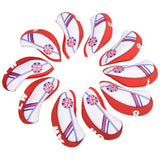 Maxbell 10Pcs Golf Iron Covers Set Club Headcovers Cloth Driver Red White Protector - Aladdin Shoppers