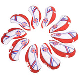 Maxbell 10Pcs Golf Iron Covers Set Club Headcovers Cloth Driver Red White Protector - Aladdin Shoppers