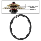 Maxbell Bicycle Cassette Flywheel Washer Hub Spacer Bike Grooved Gasket 1.5mm Black - Aladdin Shoppers