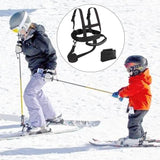 Maxbell Kids Ski Harness Safe Shoulder Leash Strap for Snowboard Training Beginners Black