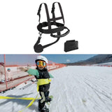 Maxbell Kids Ski Harness Safe Shoulder Leash Strap for Snowboard Training Beginners Black