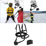 Maxbell Kids Ski Harness Safe Shoulder Leash Strap for Snowboard Training Beginners Black