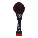 Maxbell 3x Knitted Padded Long Neck Golf Wood Cover American Eagle Pompom Design - Aladdin Shoppers