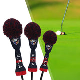 Maxbell 3x Knitted Padded Long Neck Golf Wood Cover American Eagle Pompom Design - Aladdin Shoppers