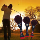 Maxbell 3x Knitted Padded Long Neck Golf Wood Cover American Eagle Pompom Design - Aladdin Shoppers