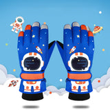 Maxbell Maxbell Kids Ski Winter Gloves Windproof Waterproof Snowboard Sports Thermal Glove Blue L