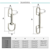 16xStainless Steel Swivel Snap Hook Clip for Scuba Diving Part Tool Accessories 90mm